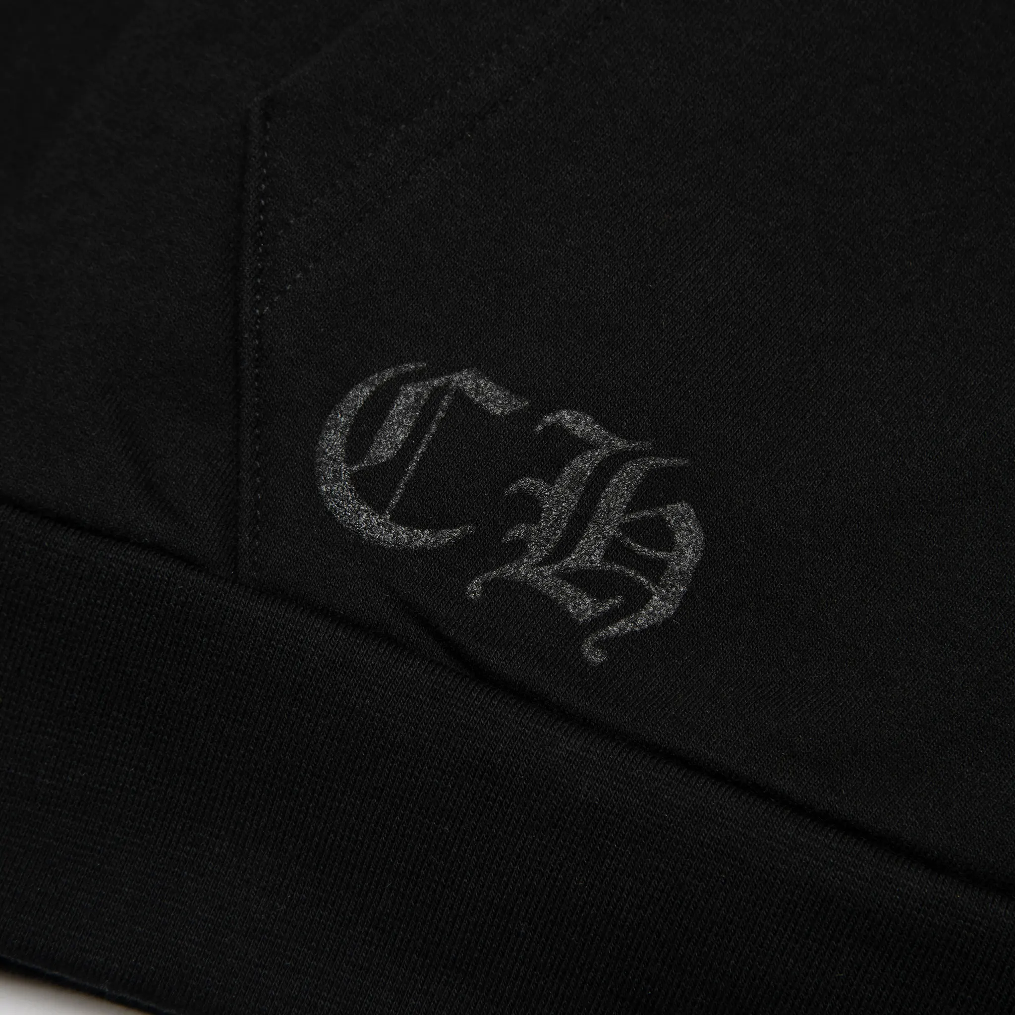 Logo view of Chrome Hearts Manchester Exclusive Horse Shoe Zip-Up Black Hoodie